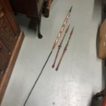 Three antique African tribal spears
