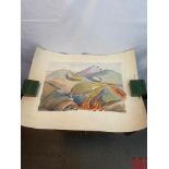 A Large lithograph print depicting landscape. [51x68cm]