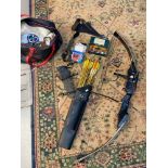 American Archery compound bow with carry case of arrows produced by Easton U.S.A. Together with
