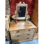 A Victorian light wood dressing table chest of drawers.