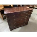 A Georgian four drawer chest. Top needs restoration