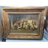 A Late Georgian/ Early Victorian highly detailed oil painting on a wooden panel titled 'The