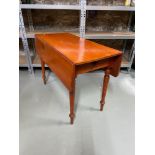 A Victorian Mahogany Pembroke drop- end table, designed with a single under drawer and supported