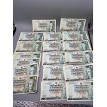 A Lot of 18 consecutive bank notes - The Royal Bank of Scotland plc one bank notes dated 1st Oct