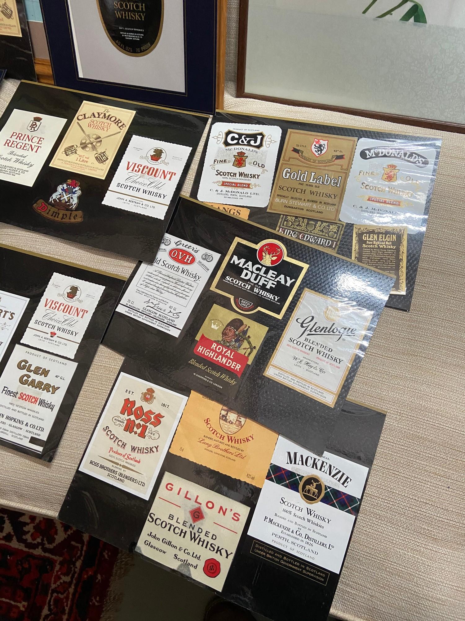 A Collection of loose and framed whisky labels - Image 4 of 4