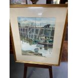 W.G.Mercer Original watercolour titled "Ullapool Harbour" Western Ross. Originally purchased from