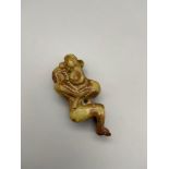 A Chinese hand carved jade erotic sculpture [7.5cm length]