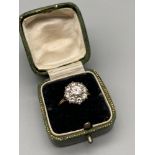 A Beautiful Antique 18ct gold ladies ring set with 1.60ct diamonds. A Large 0.75ct diamond centre