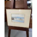 Antique watercolour of coastal scene signed by the artist.