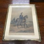 Antique print titled '4th.. Queen's Own Light Dragoons' [Frame 42x33.5cm]