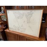 A Large framed map of Scotland Coast- Pentland Firth & Approaches. published 1958.