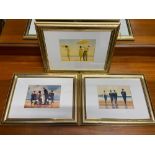 A lot of three small Jack Vettriano prints.