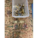 A lot of vintage good quality brass door handles.