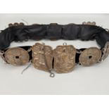 A 19th century Chinese silver export ladies belt. [59cm length]