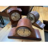 A Lot of three antique clocks which includes Edwardian inlaid clock by William Gilbert U.S.A.