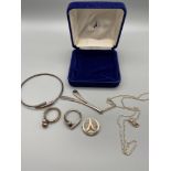 A Vintage 925 silver 'Avon' brooch, ring and pendant with chain [Comes with box] Together with a 925