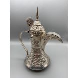 Antique Pure silver, Indian Kutch, Lidded Coffee Pot. Stamped T.100 For pure silver no alloys. [