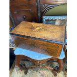 A Late 19th/ early 20th century inlaid storage/ document box. Detailed with urn, floral and fan