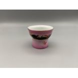 Japanese Dragonware sake cup with magnifying lens showing a erotic nude lady once filled with water.