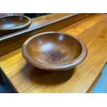 A Vintage teak fruit bowl signed Jim Ross New Zealand to the underside.