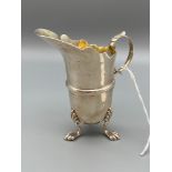 A Birmingham silver three foot cream jug [69grams] [9.5cm height]