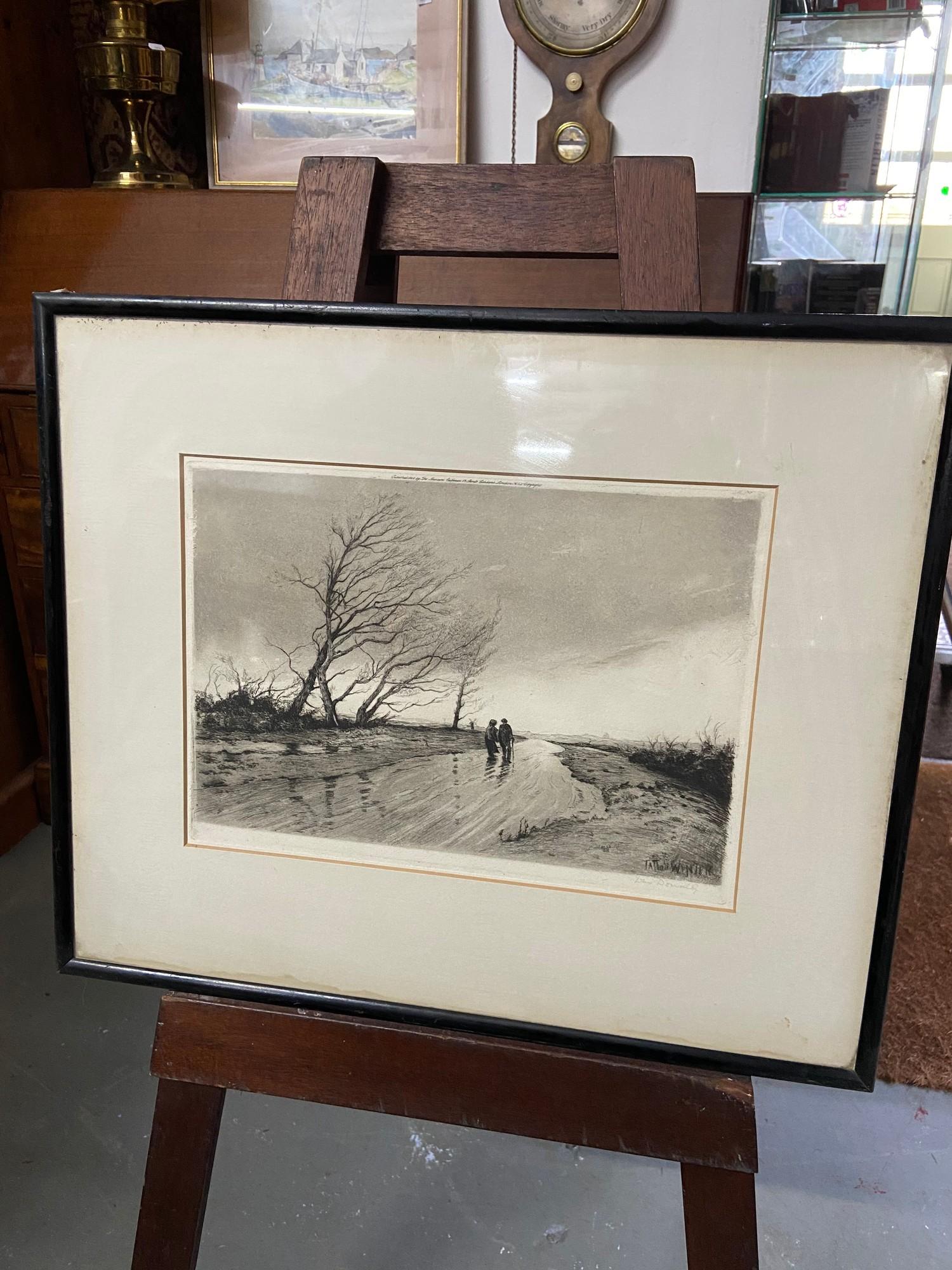 William Tatton Winter [1855- 1928] dutch scene etching. Signed in pencil.