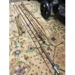 Two Antique Hardy brothers cane rods, Palakona 10ft dated 1922 and one others.