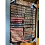 A Box containing a quantity of antique leather bound books which includes Rudyard Kipling, Anatole