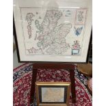 Two vintage maps of Scotland printed by Bartholomews & Sons Ltd and County of Sutherland.