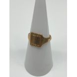 An Antique Birmingham 9ct gold signet ring. [Weighs 1.88 grams] [Ring size L]