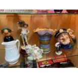 A Lot of collectable items to include Royal Doulton toby jug, Denby vase & Austrian style spill