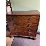 A Georgian/ Victorian Secraitaire chest of drawers designed with fitted writing area and storage