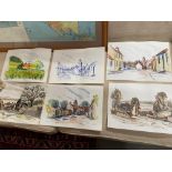 A Quantity of drawings and watercolours of Culross and Kincardine. By G.T. Strath.