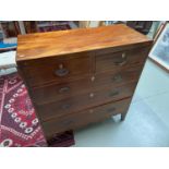 A Georgian two over three chest of drawers. Detailed with bone shield key hole inserts. [