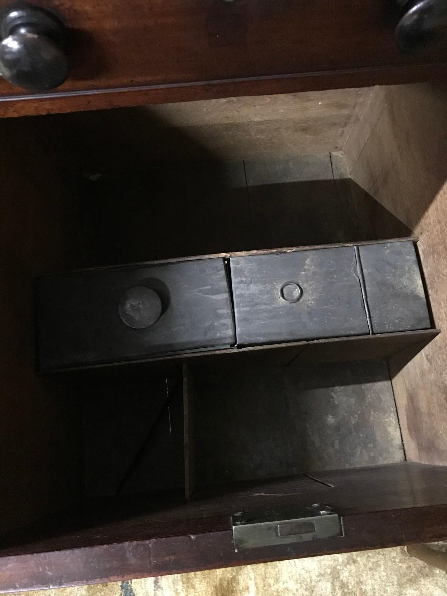 A Large Antique Irish Cork Georgian Mahogany Sideboard, Has Plate rail to the back of the top panel, - Image 4 of 4