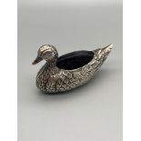 A Birmingham silver highly detail duck pin cushion. [4x6.5x2.7cm]