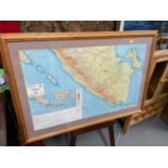 A Large framed map of Sumatra [South] Java [Extreme North West]