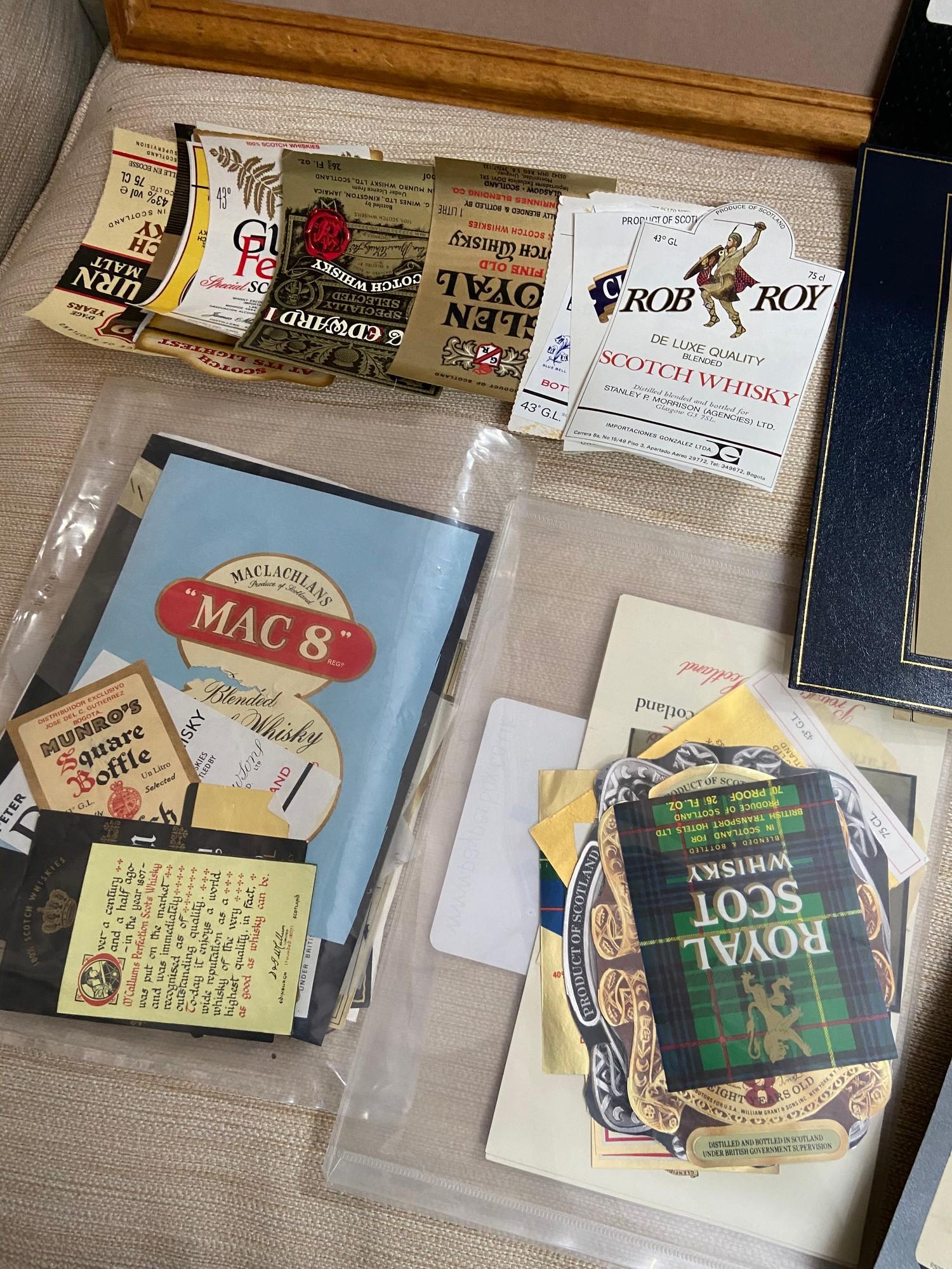 A Collection of loose and framed whisky labels - Image 2 of 4