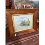 Watercolour of Linlithgow Palace by H.B and dated 78. Fitted within an Antique mahogany frame.