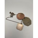 WW1 Dog tags belonging to 130426 OFFICER C.S. G. WILDRIDGE. R.A.F.V.R. Together with London silver