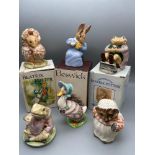 A Collection of 6 various Beatrix Potter porcelain figures. [4 Beswick, 2 Royal Albert] Includes