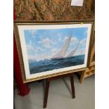A Large Limited edition [80/750] print by J Steven Dews titled Endeavour Racing Velsheda off the