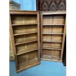 A Pair of rustic pine book cases.