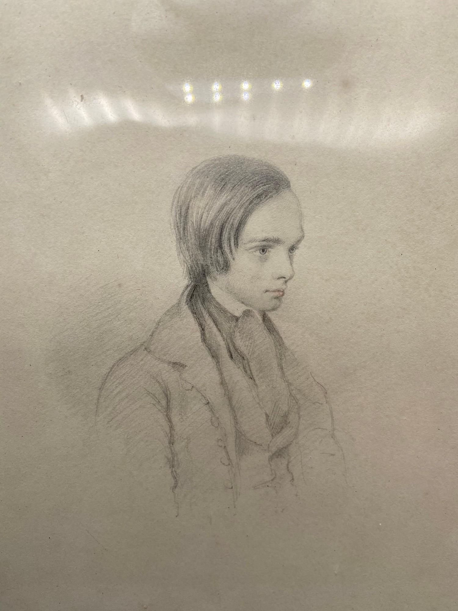 EDWARD TRAIN (BRITISH 1801-1866) Original pencil sketch portrait of William Doubleday second son - Image 5 of 5