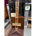 A Large antique pine artists easel. [184cm height]