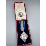 1897 Silver Victoria Jubilee Medal, Mayors and Provosts issue, in unusual Diamond shape, on old silk