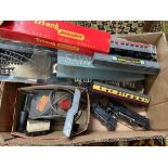 A Box containing a quantity of Hornby train models. Includes Princess Elizabeth loco