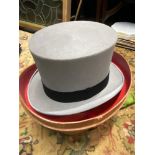 A gentleman's Grey Wool top hat by Christys' London, Signed Austin Reed Regent Street London.