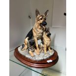 A Large Border fine arts German Shepherd and pups figurine. Comes with original wooden display