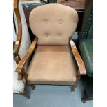 An Art Deco style bedroom arm chair.